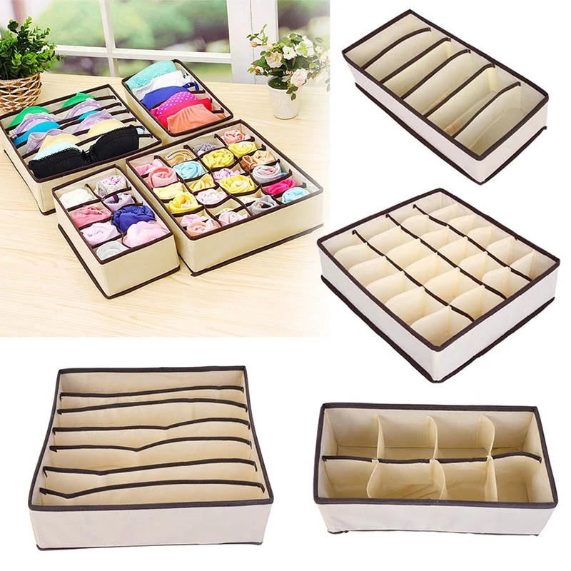 Storage Boxes Underwear Diider Drawer Lidded Closet Organizer Ropa Interior Organizador For Ties Socks Shorts Bra 1 Set