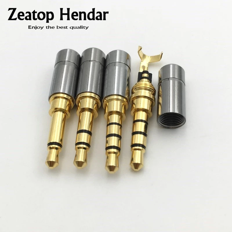 4Pcs Mini 3.5mm 2 / 3 / 4 Pole Plug 3.5 Mono / Stereo Male Adapter with Clip Soldering Audio Jack for DIY Headphone Connector