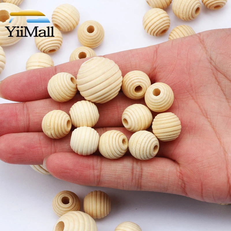 10-30pcs Natural Wooden Beads 12/18mm Eco-Friendly Unfinished Wood Ball Round Beads for Jewelry Making DIY Jewelry Finding