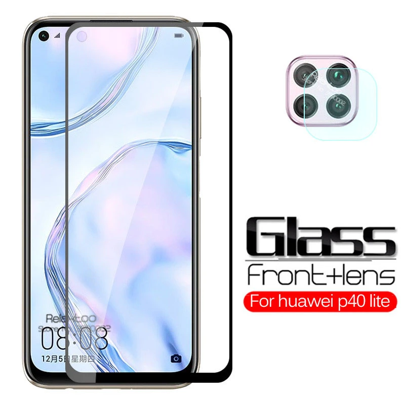 2 in 1 tempered Glass For huawei p40 lite camera lens screen protector on hauwei p 40 lite E light p40lite protective Glass Film