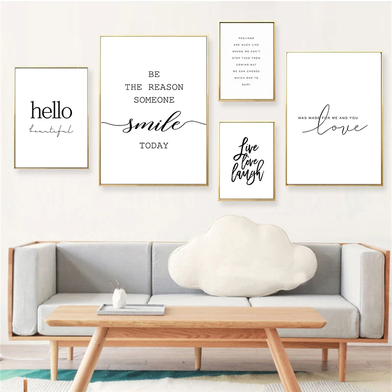 Modern Life Quotes Art Posters Home Decor Nordic Canvas Painting Wall Art Letters Print Fresh Minimalist for Living Room Picture