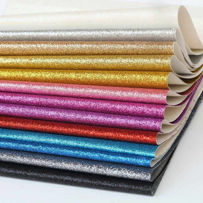 1PC 21CM*29CM A4 Glitter Synthetic Artificial Faux PU Leather Sheet Fabric Diy Bows Craft Supplies