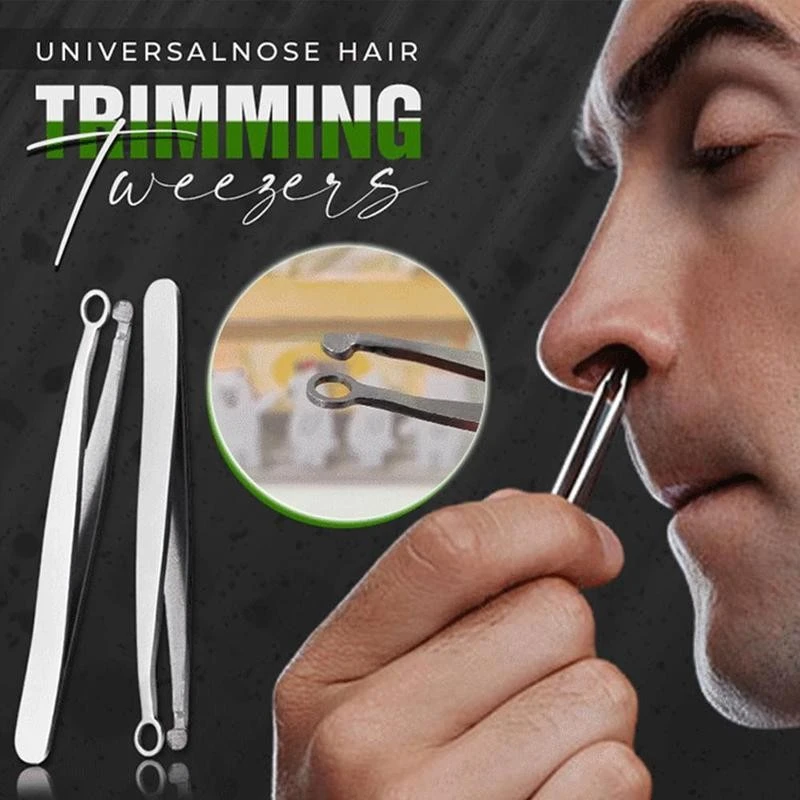Universal Nose Hair Trimmer Tweezers Clippers Hairs Trimmer for Nose Round Tip Eyebrow Perfect Steel Nose Hair Removal Trimming