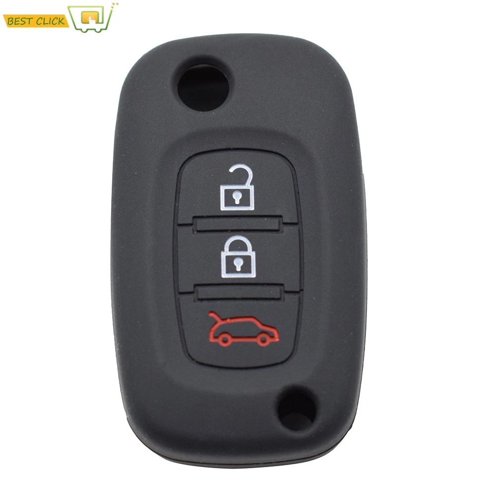 Silicone Car Flip Key Case For LADA Priora Kalina Granta Vesta Xray X-Ray Cover Keyless Remote Fob Shell Holder Protector