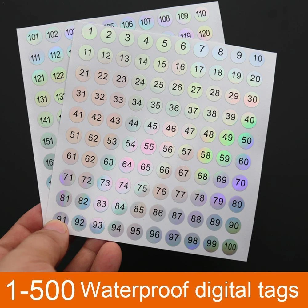 3PCS Waterproof Digital Label Self-adhesive Number Sticker Nail Polish Tableware Scrapbooking DIY Craft Label Stickers Tags