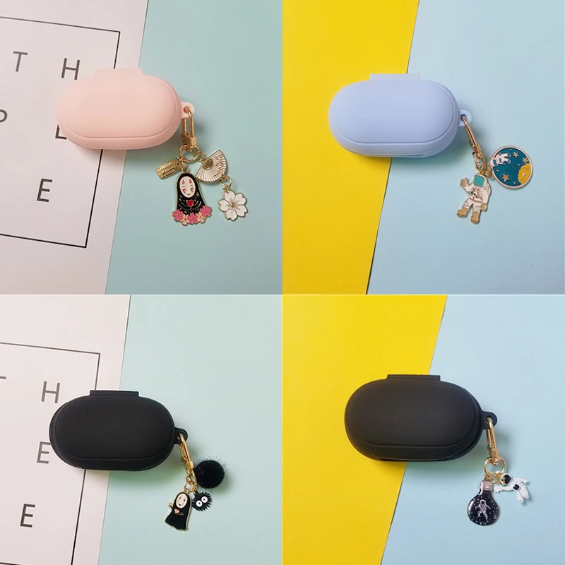 Cute Silicone High Quality Case for Samsung Galaxy Buds Plus Accessories Bluetooth Earphone Case Cover Key Ring