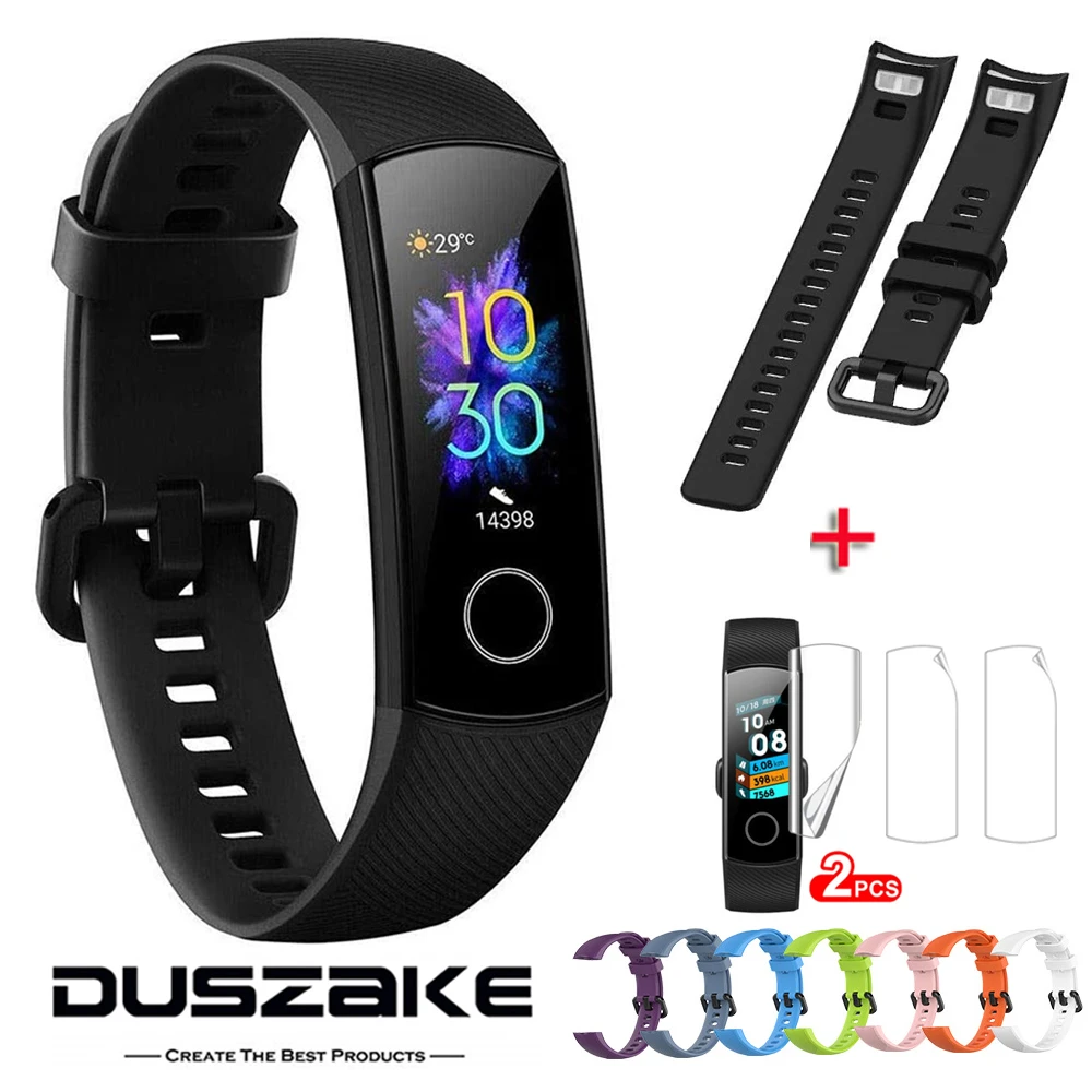 Wrist Strap For Huawei Honor Band 4 Strap Silicone Wristband Bracelet For Huawei Honor Band4 Band 5 Strap With Protective Film
