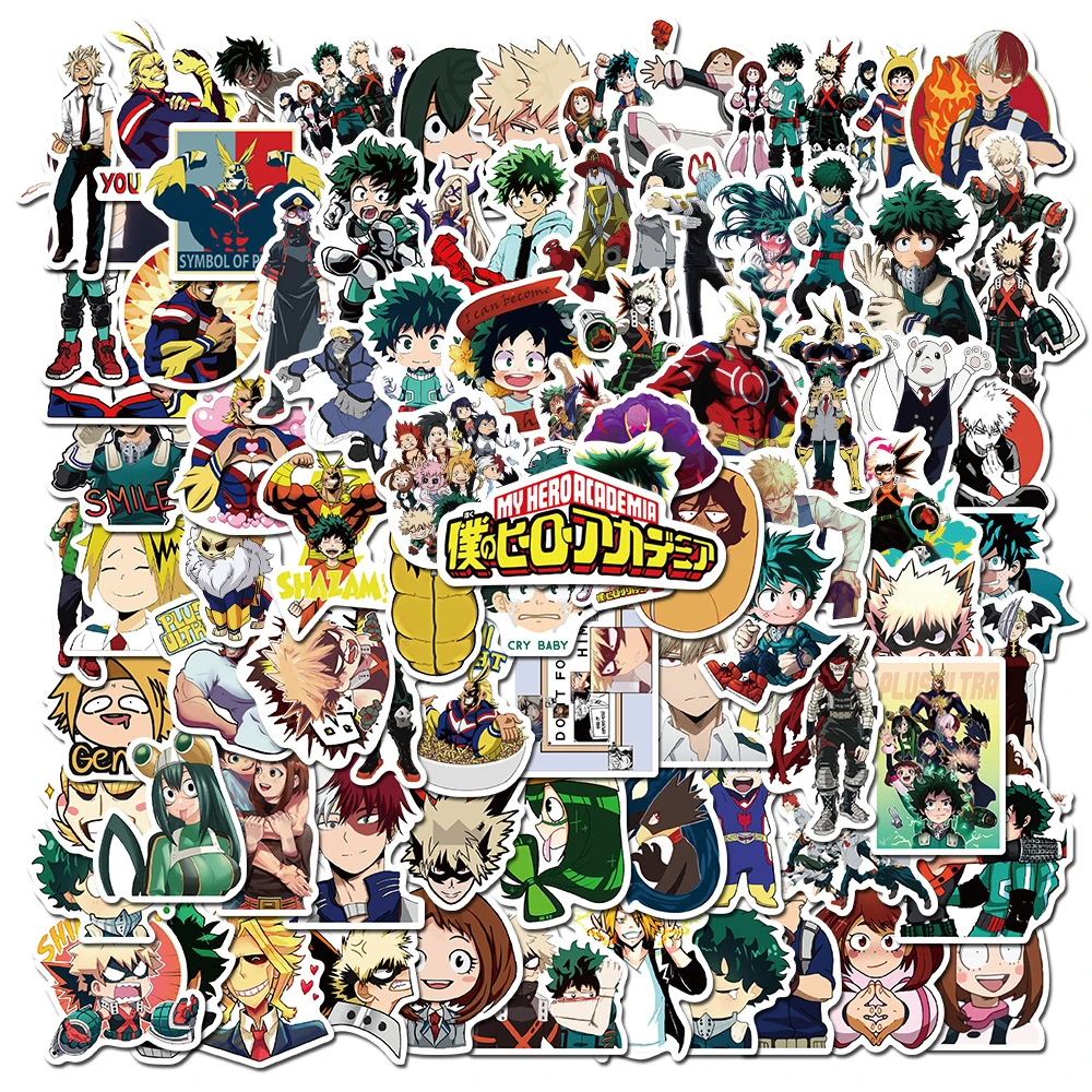 10/50/100Pcs My Hero Academia Japan Anime Stickers for Laptop Skateboard Izuku Midoriya Might Boku No Hero Academia Character