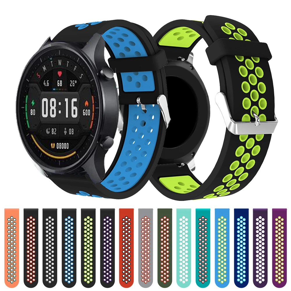 22mm Watch Band For Xiaomi MI Watch Color Sport Global Strap Quick Release Silicone Watchbands Bracelet Wristband ремешок correa