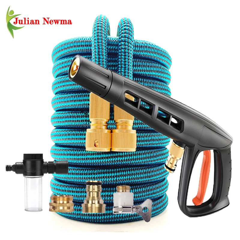 16-150FT High Pressure Garden Hose Water Gun Power Sprinkler Car Washer Hoses Foam Pot Pipe Cleaning Household Gardening tools