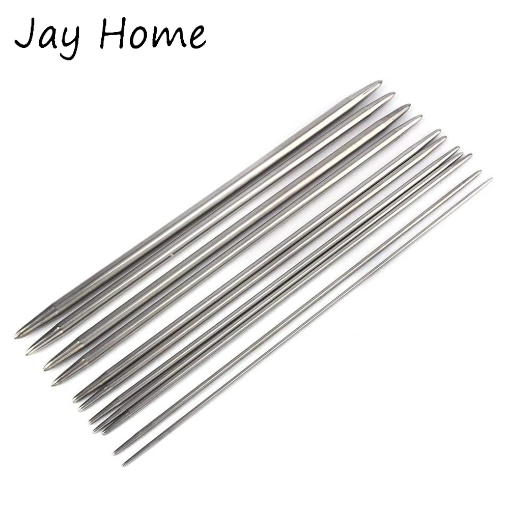5Pcs Stainless Steel Knitting Needles 2-4mm Double Pointed Crochet Hook Sets Sweater Weaving Crochet Needles DIY Sewing Tools
