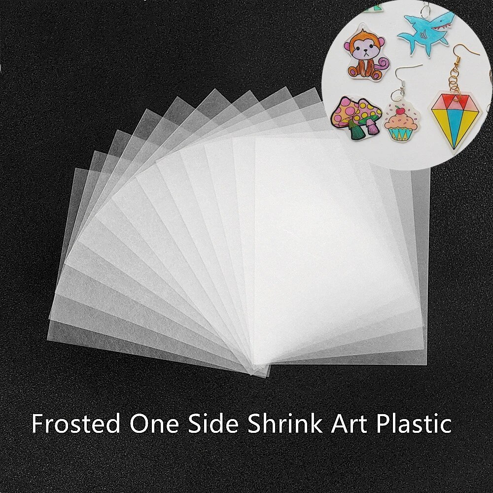 20Pcs 13cm*10cm Small Size Shrink Art Plastic Recycled Heat Shrink Film Matte Blank for DIY Creative Cute Gifts Keychain Earring