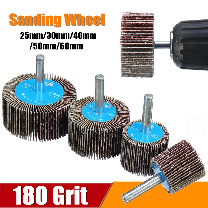 180 Grit 25/30/40/50mm Sanding Flap Wheel Polishing Grinding Accessories Tool Disc For Dremel Rotary Tool
