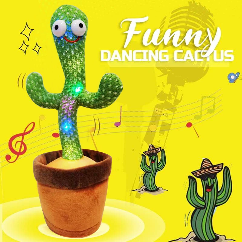 Plush Dancing Cactus Stuffed Fidget Toys Singing And Dancing Cactus Shake With Music Dancing Plant Toy Kids Children Education