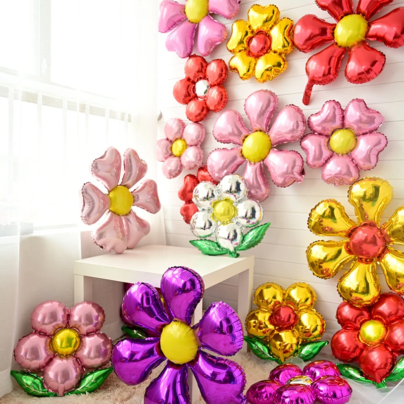 Flower Foil Balloons leaf Flower Baloon Birthday Party Wedding decorations Party Suplies Globos Baby Shower Girls Children toys