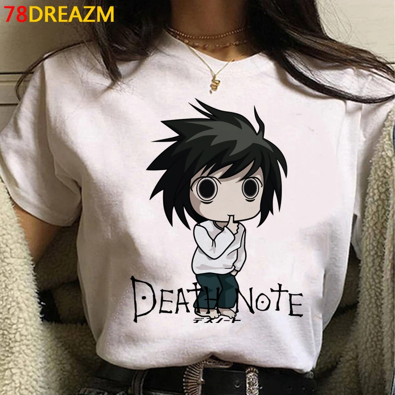 Hot Japanese Anime Death Note T Shirt Women Kawaii Summer Tops Unisex Cartoon Graphic Tees Manga E Girl Fashion Tshirt Female