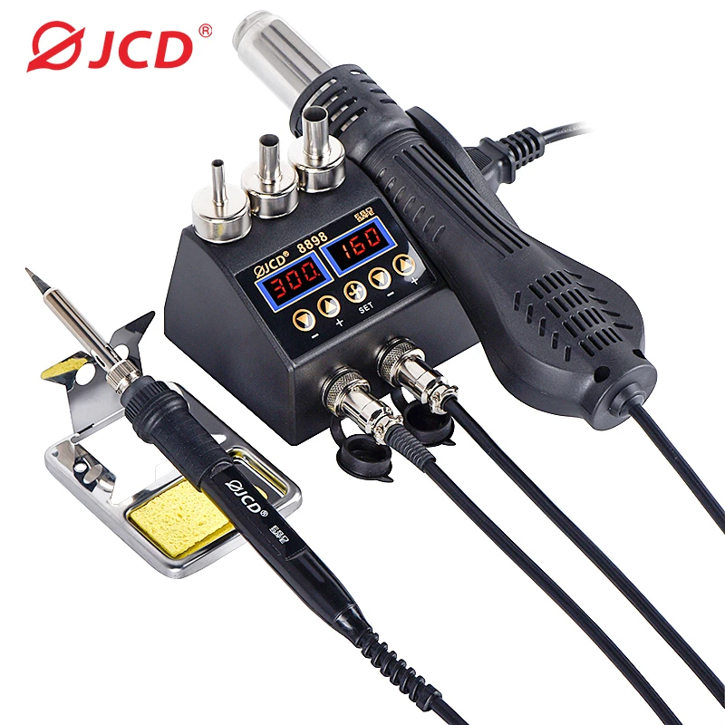 2 in 1 750W Soldering station LCD Digital display welding rework station for cell-phone BGA SMD PCB IC Repair solder tools 8898