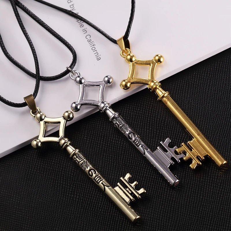 1 Pcs Attack On Titan Necklace Eren Key Shingeki No Kyojin Pendant Fashion Vintage Retro Anime Jewelry For Men Cosplay Wholesale