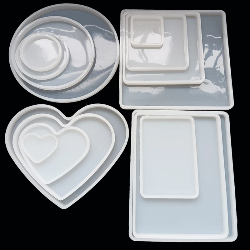 Various of Sizes Silicone Coaster Cup Tray Oval Square Round  Artst Round Petri Dish Epoxy Resin Molds