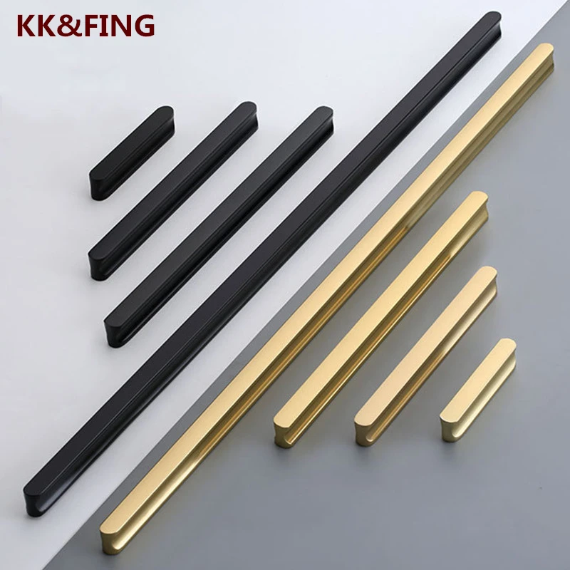 KK&FING 1 PC American Simple Black Aluminum Alloy Kitchen Cabinet Door Knobs and Handles Drawer Pulls Furniture Handle Hardware