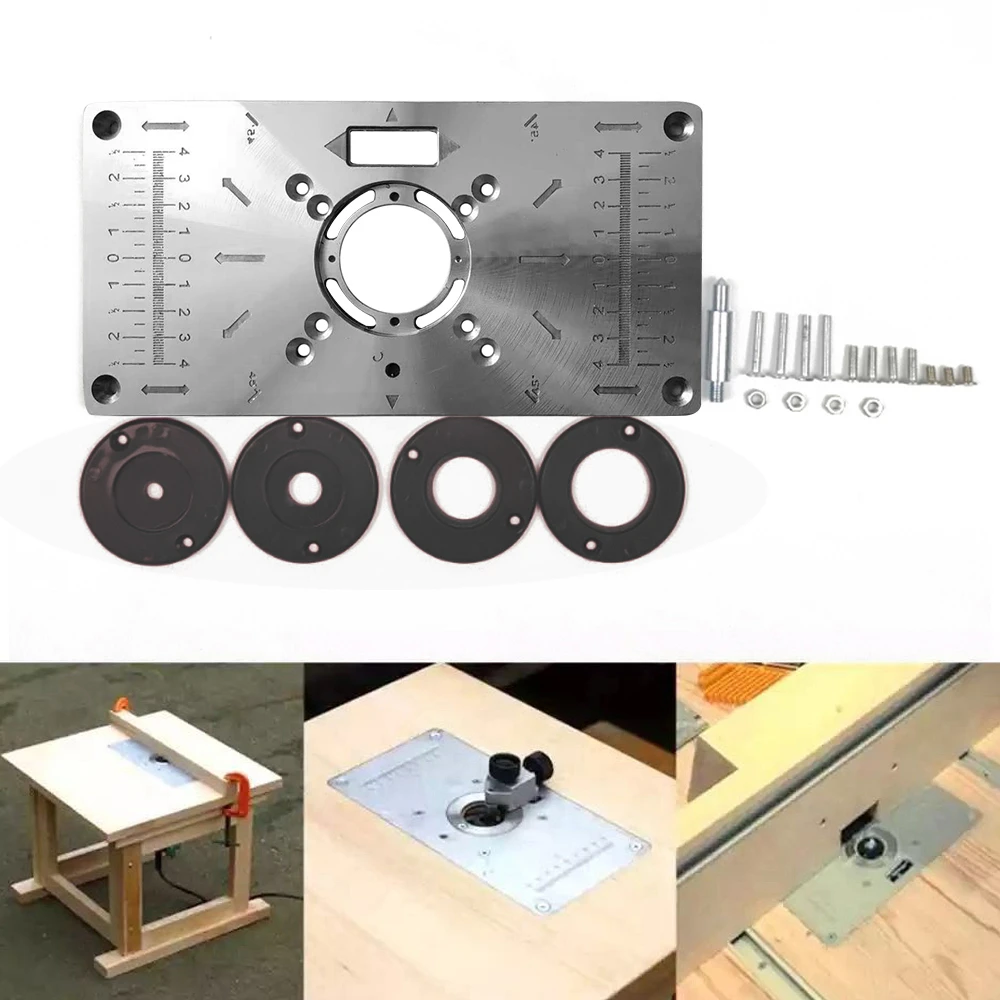 Multifunctional Carpinte Router Table Insert Plate Woodworking Benches Table Saw For Wood Plate Machine Engraving 4 Rings Tool