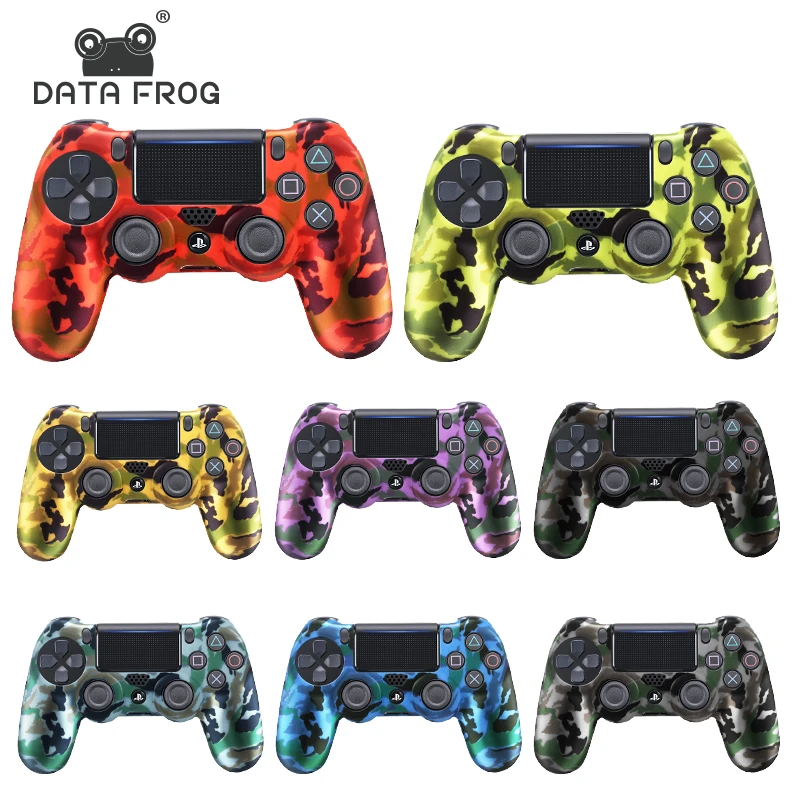 DATA FROG Camouflage Silicone Rubber Gel Skin For Sony PS4 Slim/Pro Controller Cover Protective Case For PS4 Wireless Controller