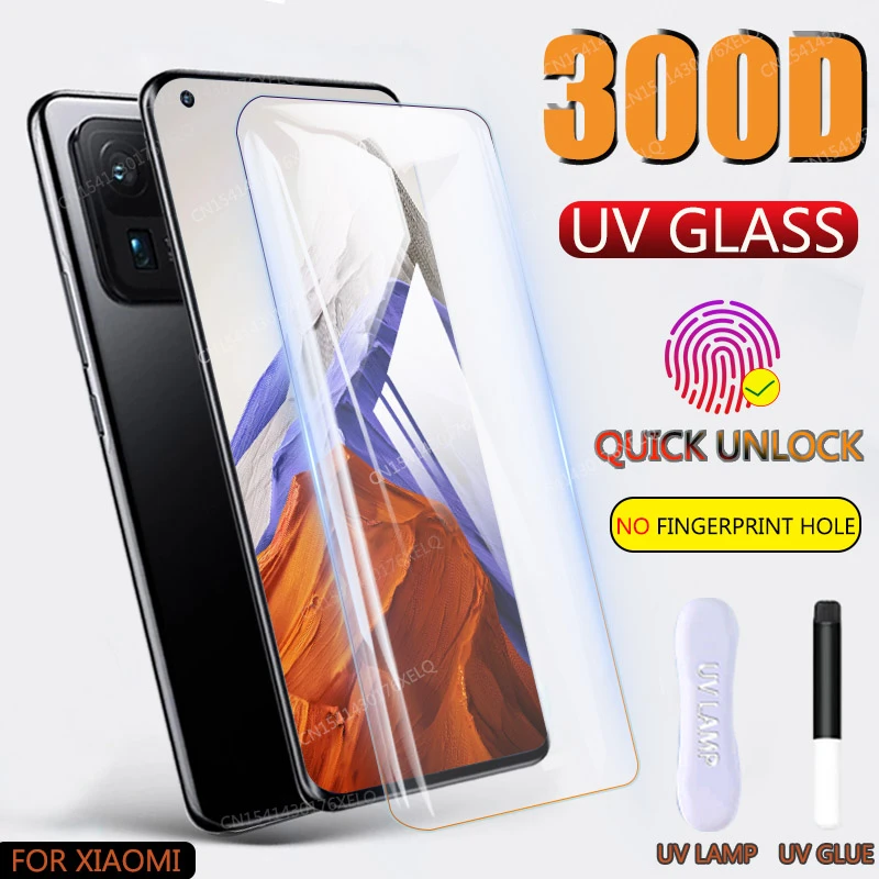 UV Tempered Glass For Xiaomi Mi 11 Ultra 10T Pro Screen Protector On Note 10 Lite 9 9T Mi11 Mi10 10 T 9 SE 8 5G Accessories Film