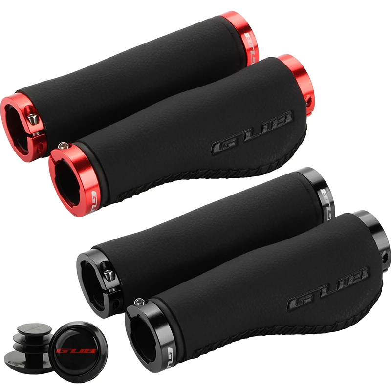 Fiber Leather City Fixed gear Fold Mountain Bike Scooter MTB Bicycle Handlebar Cover Handle Grips Bar End Non-Slip Aluminum Lock