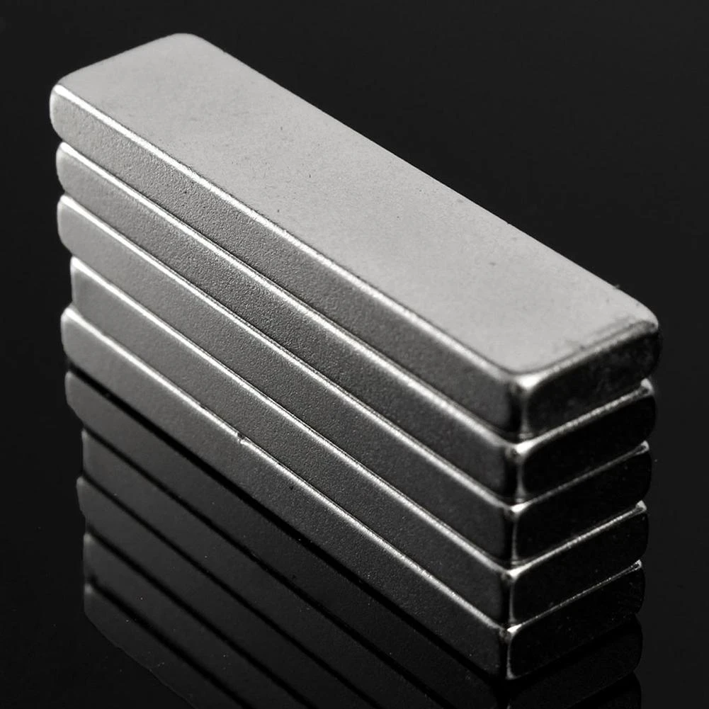 5Pcs/Set 40x10x4mm N52 Strong Magnetic Block Bar Fridge Multifunctional Rare Earth Neodymium Magnets
