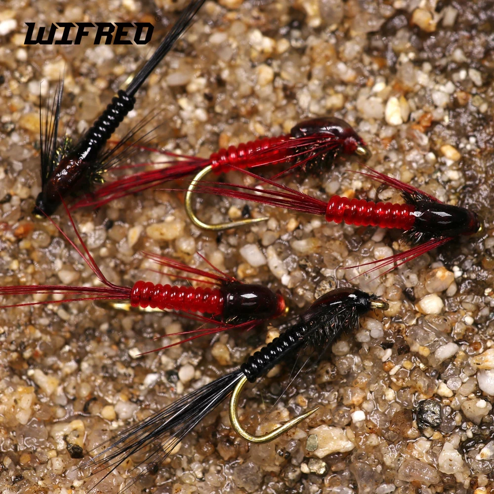 Wifreo 8PCS #12 Flash Back Living Prince Nymph Fly Trout Perch Fishing Insect Lure Bait Hook Fishing Tackle