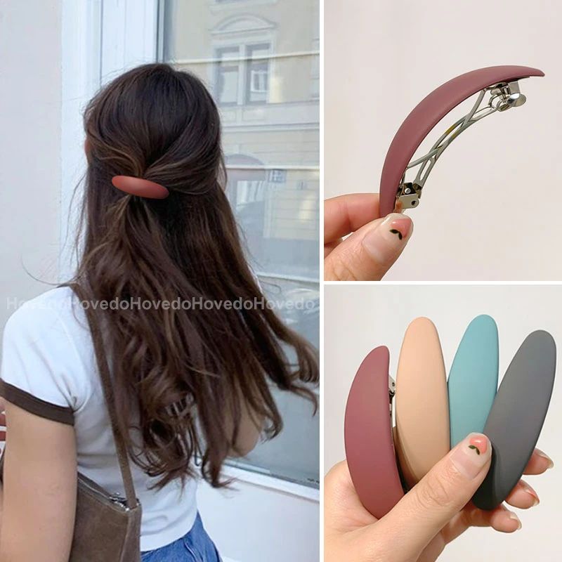 Fashion Matte Geometric Hair Clip Elegant Women Barrettes Hairpins Ponytail Holder Hairgrips Headwear Hair Accessories