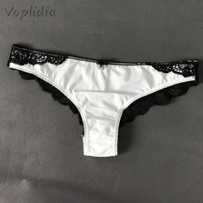 Voplidia Sexy Panties For Women Ladies Underwear See Through Female Seamless Lace Lingerie Gauze Bow T-back Briefs PM037