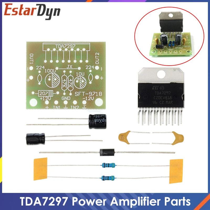 TDA7297 Amplifier Board Spare Parts DC12v Grade 2.0 Dual Audio Encoding 15w Electronic Diy Kit