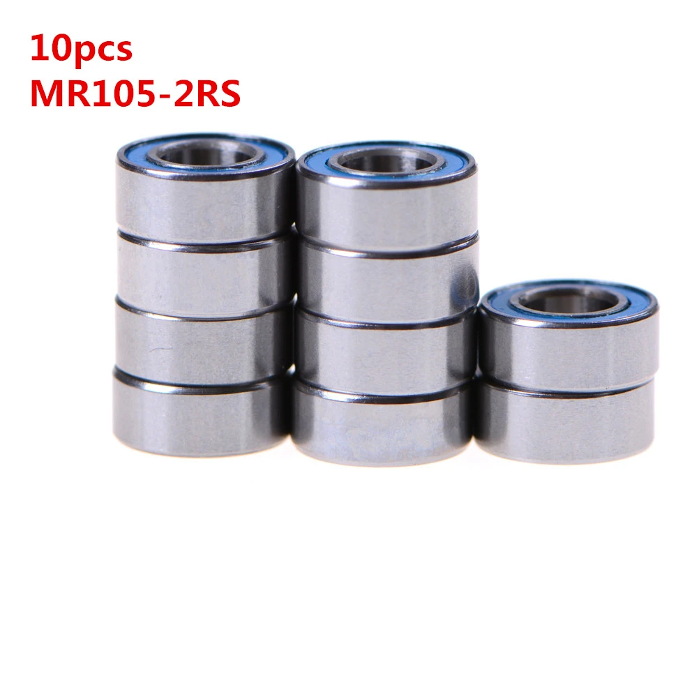 High Quality 10PCS 5x10x4 mm metel MR105-2RS Miniature Ball Bearings Rubber Sealed Ball Bearing