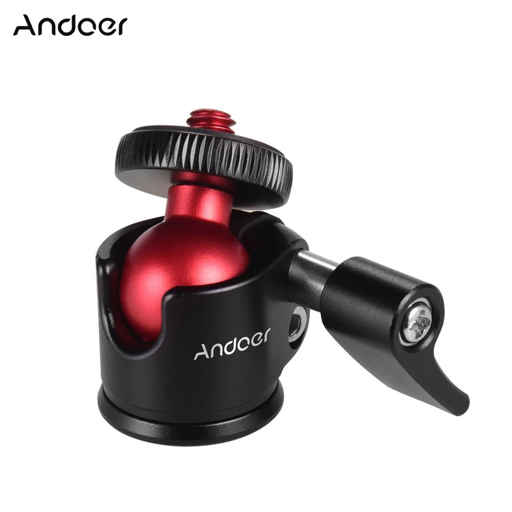 Andoer Mini Tripod Ball Head 360 Degree Swivel Ballhead Video Stand Panoramic Heads for DSLR Camera Head Tripod Head Accessories