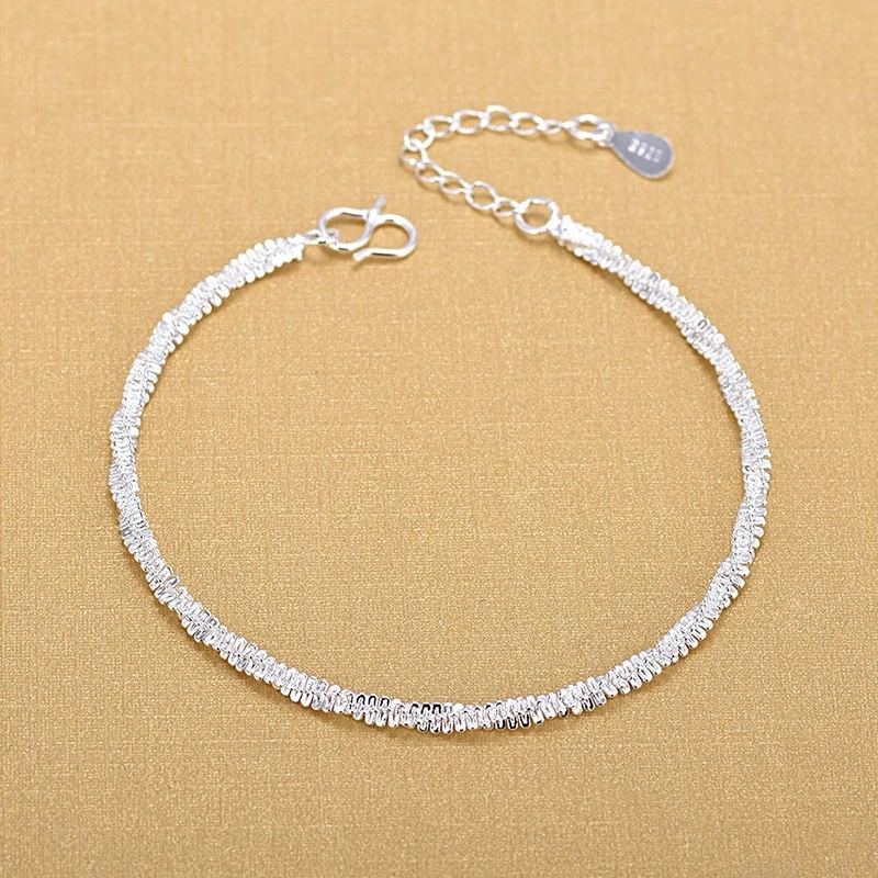 Free Shipping Top Quality Silver Bracelets 925 Sterling Silver Fashion Bracelets Fine Fashion Bracelet Gift