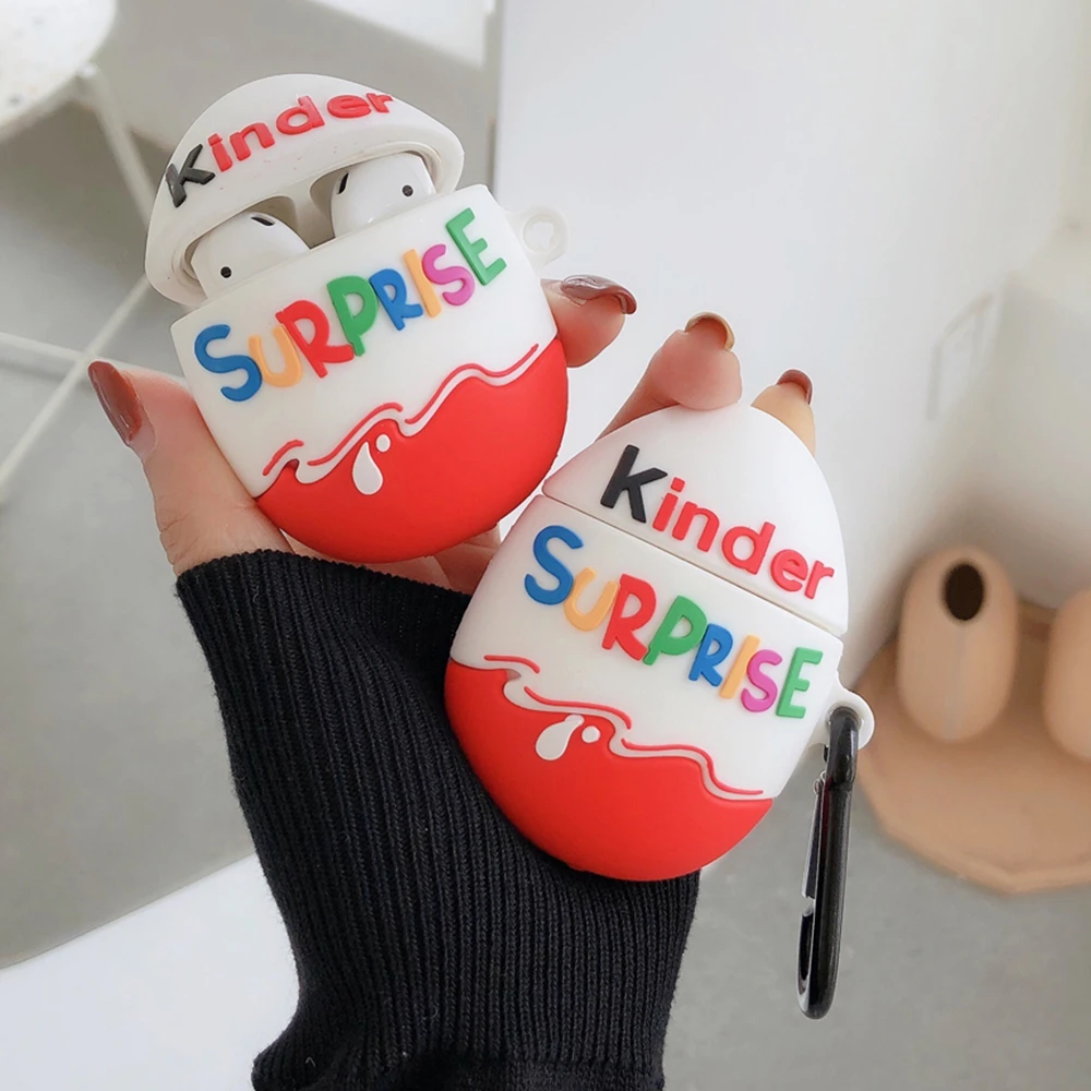 Hot Chocolate kinder fun eggs Wireless Bluetooth Earphone Case For AirPods 2 1 Pro surprise Box 3D soft Silicone Headset cover