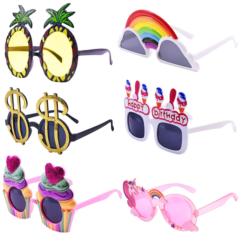 1pc Funny Plastic Glasses Summer Party Sunglasses Happy Birthday Decoration Tropical Fun Party Photobooth Props Wedding Supplies
