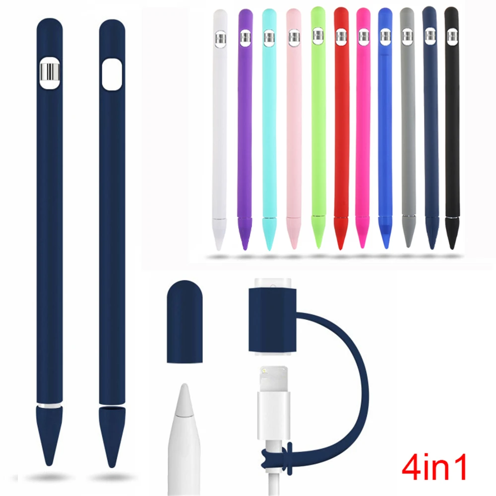 1Pcs Colorful Soft Silicone Compatible For Apple Pencil Case Compatible For iPad Tablet Touch Pen Stylus Protective Sleeve Cover