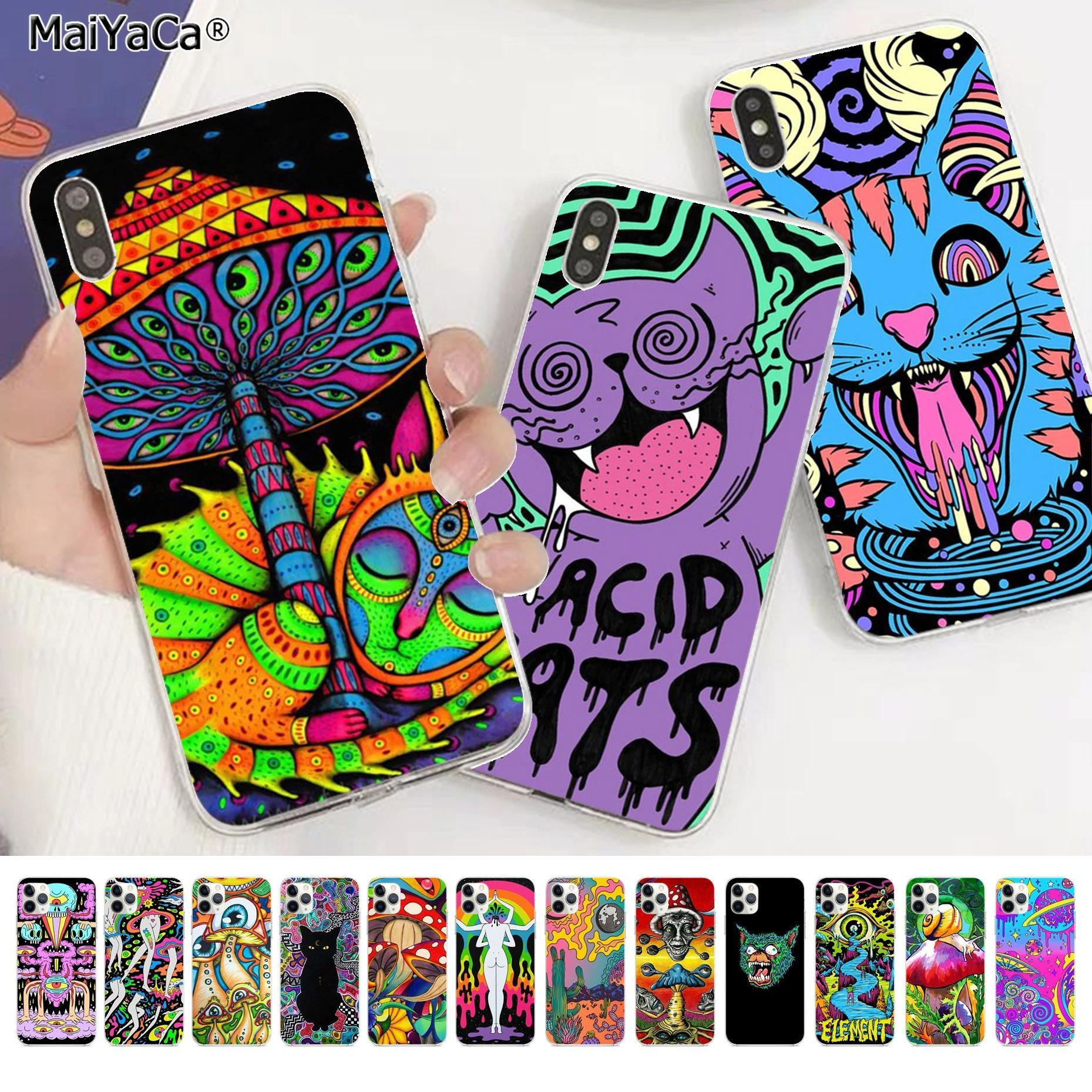 MaiYaCa Colourful Psychedelic Trippy Art Soft Phone Case Capa For iphone 12pro max 11 pro XS MAX 8 7 6 6S Plus X 5S SE 2020 XR