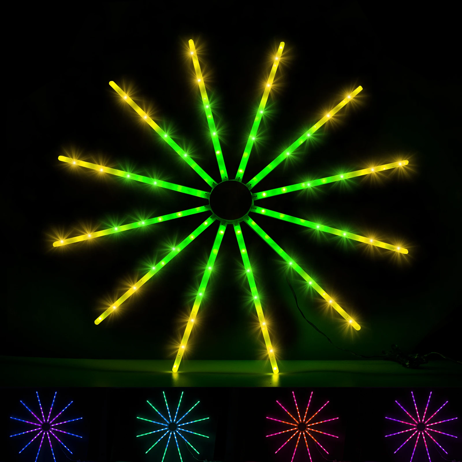USB Firework Lights String WS2812B RGB IC 96 LED RF 4Keys 18 Modes Home Party Holiday Festival Birthday Decor Lighting IP65 DC5V