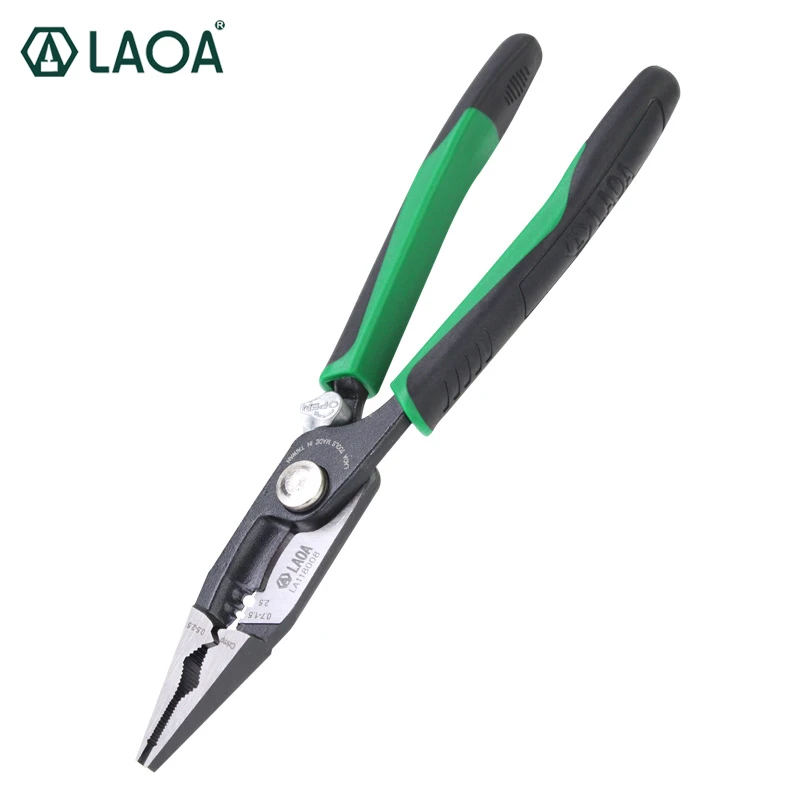 LAOA 8 inch Crimping Tools Needle-nose Pliers Multitool Nippers Cable Wire Stripper Aalicate Long Nose Pliers With Lock Function