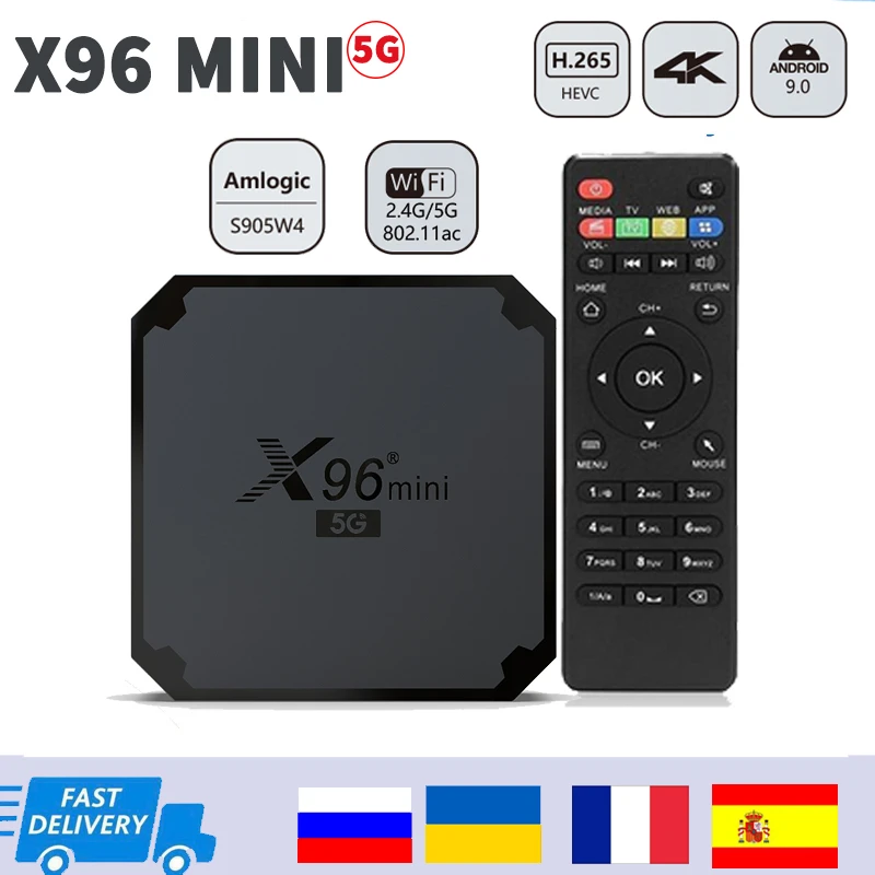 X96 mini 5G Smart Android 9.0 TV Box Amlogic S905W/S905W4 Set Top Box 2.4GHz 5Ghz WiFi 2GB 1080p 4K Media Player Youtube x96mini