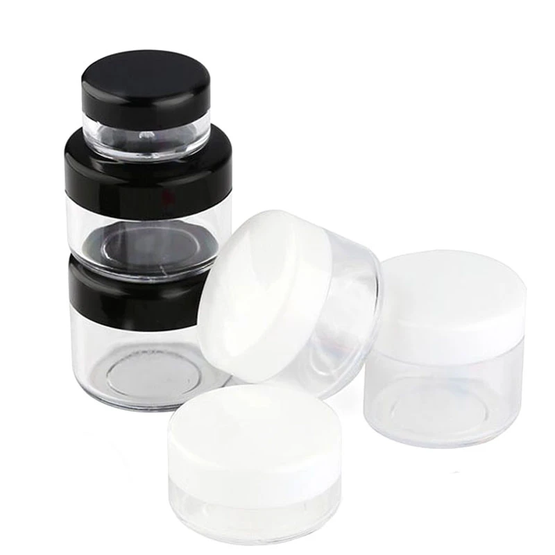 5Pcs Small Plastic Jar 2g 3g 5g 10g 15g 20g Cream Lip Balm Container Pots Cosmetic Packaging Jar, Plastic Small Jar Cosmetic Box