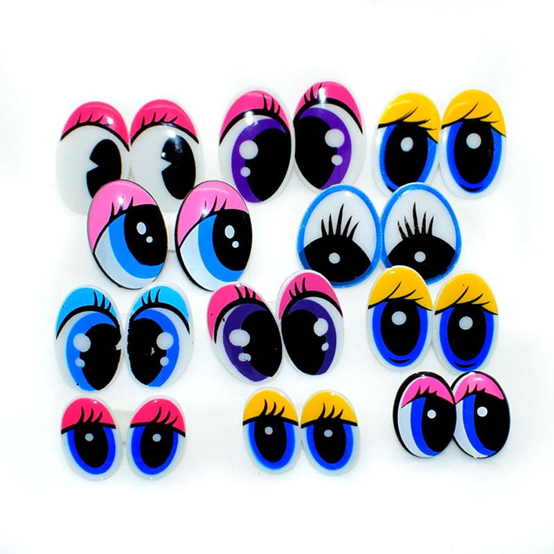 40Pcs  New Cartoon Plastic Safety Toy Eye Eyelash Dolls Eyes Toys Accessories For DIY Plush Dolls Animal Puppet Making