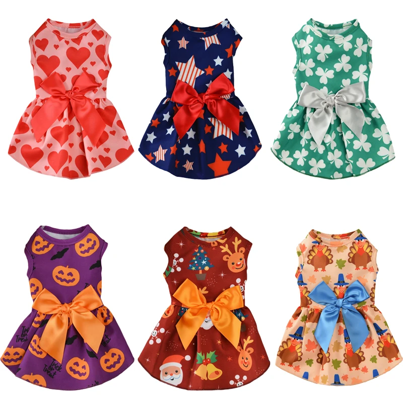 Dog Dress Small Floral Princess Christmas Dog Dress For Dogs Skirt Halloween Princess Dog Wedding Dresses York Clothes Pet Dress