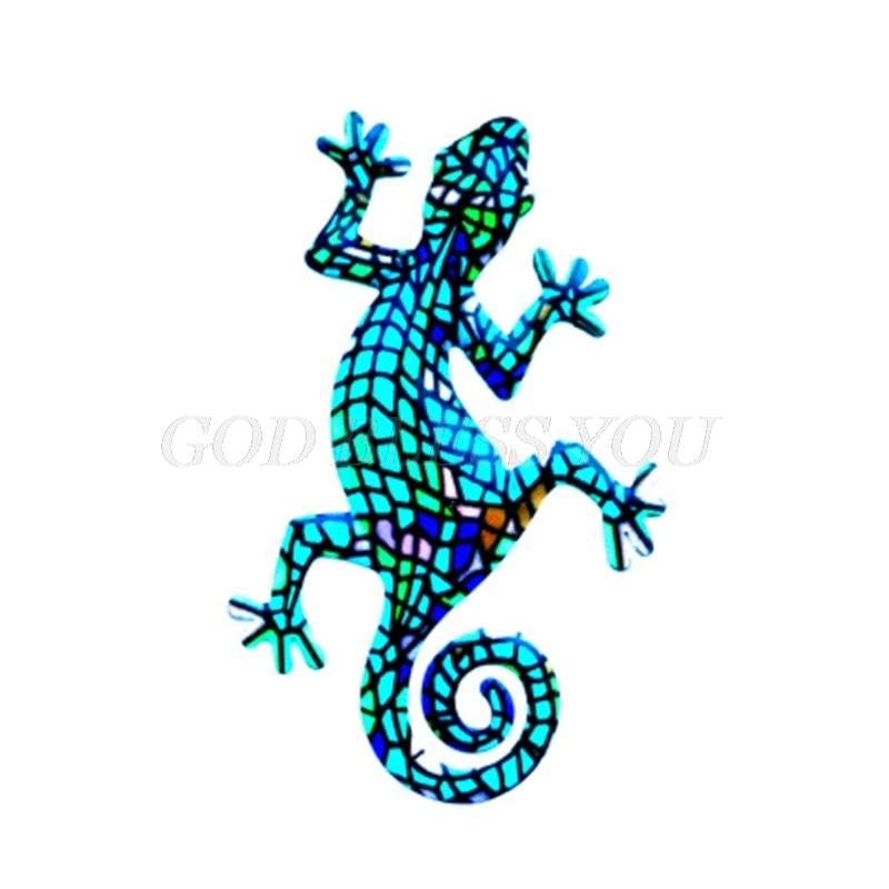 Metal Gecko Wall Art Decor Inspirational Sculpture Hang Indoor Outdoor for Home Bedroom Living Room Office Garden 9 Inches