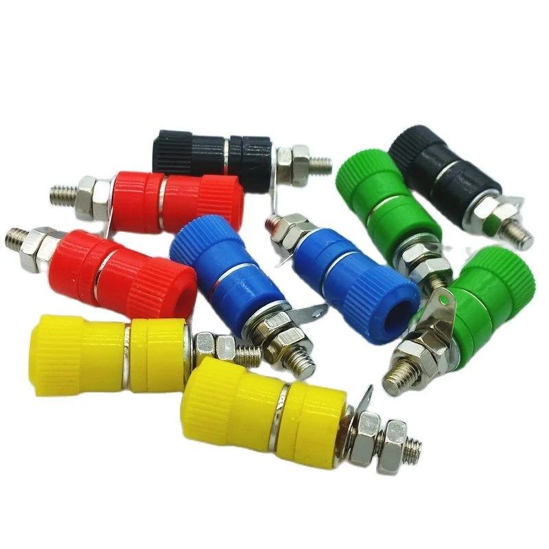 Terminal Binding Post With 4mm Banana Socket 5 Colour For Amplifier Instrument Power Supply Panel Mount Connector 10Pcs/Lot