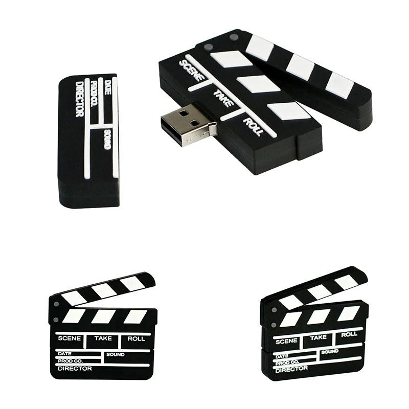 USB Flash Drive 256GB USB 2.0 Memory Stick Disk Film Slate Movie Clap-stick Pen Drive 128GB 64GB 32GB 16GB 8GB Pendrive Cle USB