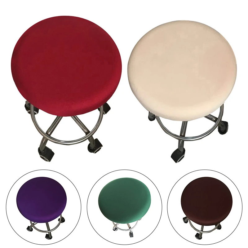 Round Chair Cover Bar Stool Cover Elastic Stretchy Seat Cover Home Chair Slipcover